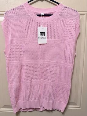 Uvplove Sleeveless Pink Pullover Sweater in Size Medium